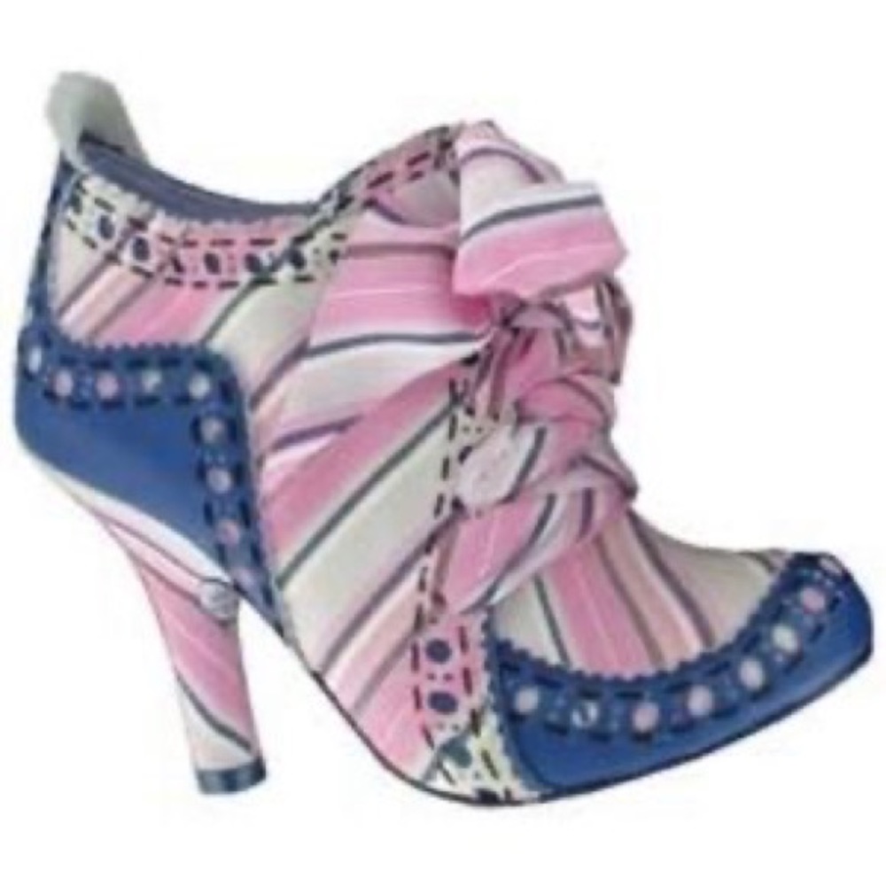 2006 Irregular Choice Abigail Party Iced Gem Ankle Booties Pump Shoes 39/8